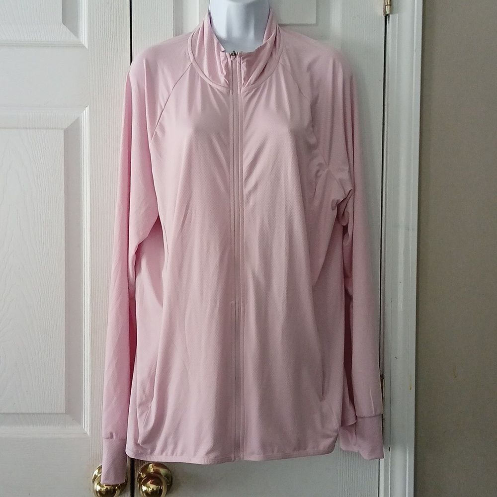 Baleaf pink zip up lightweight workout lounge sport jacket Sz 2XL NWOT